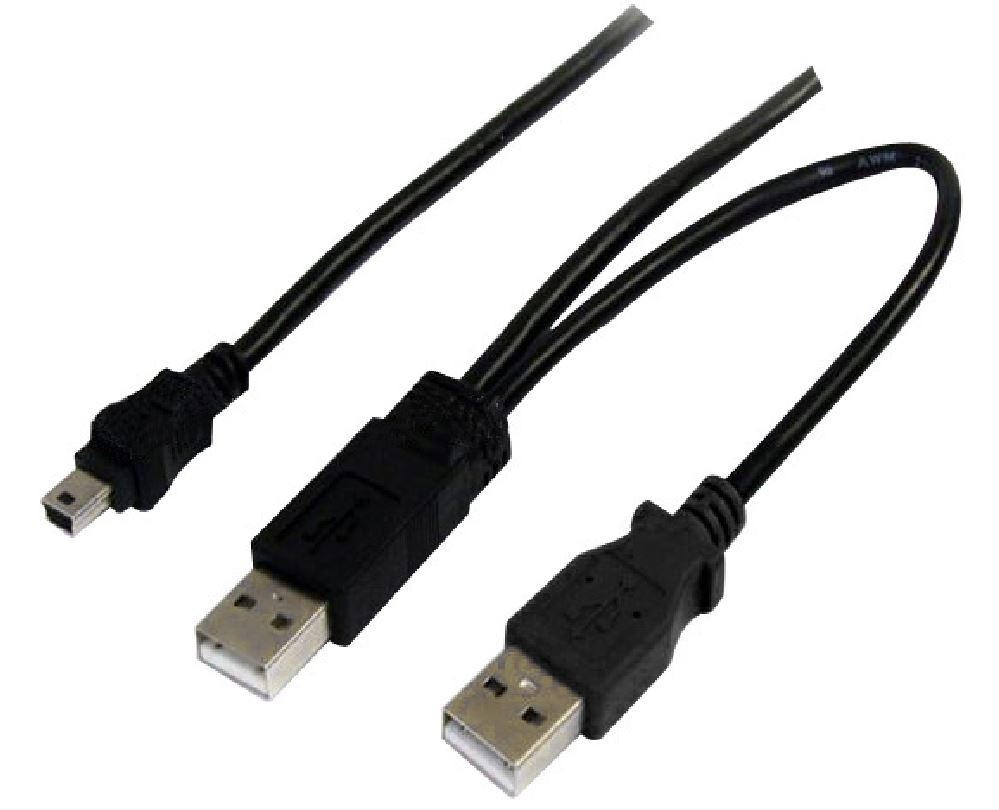 Astrotek USB 2.0 Y Splitter Cable - Type A Male to Mini B 5