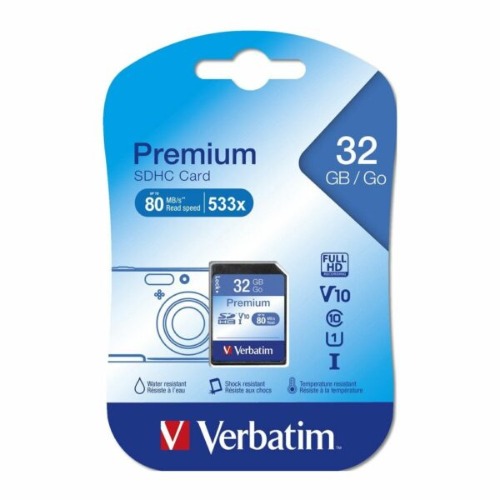 Verbatim SDHC 32GB (Class 10) Up to 45MB/Sec 300X read speed