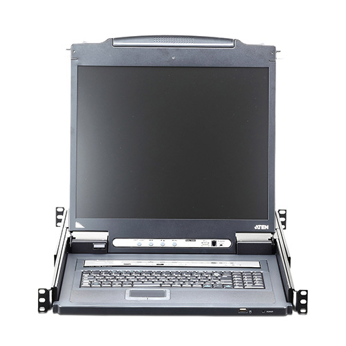 Aten 17" 1U Local/Remote Share Access 8-Port Single Rail LCD