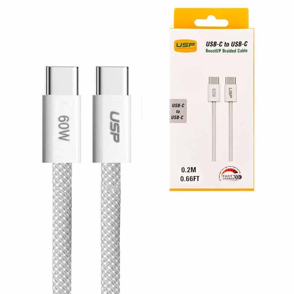 USP BoostUp Braided USB-C to USB-C Cable (0.2M)