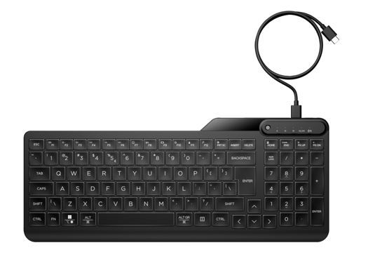 HP 405 Multi-Device Backlit Wired Keyboard Removable USB-C®