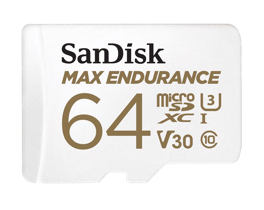 SanDisk Max Endurance 64GB microSD 100MB/s 40MB/s 20K hrs 4K