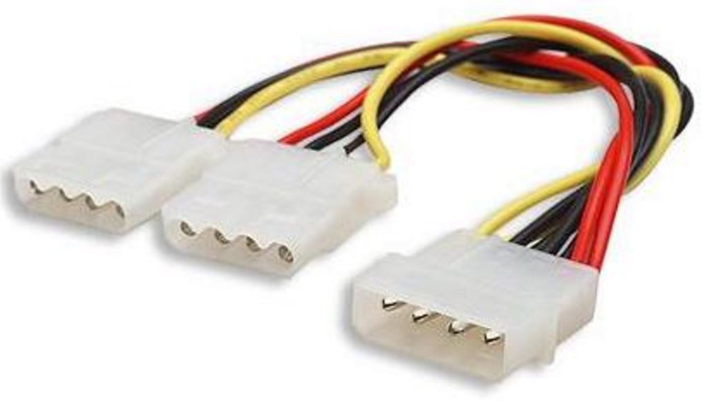 8ware Internal Power Molex Cable 20cm - 5.25" 4 pins Male to