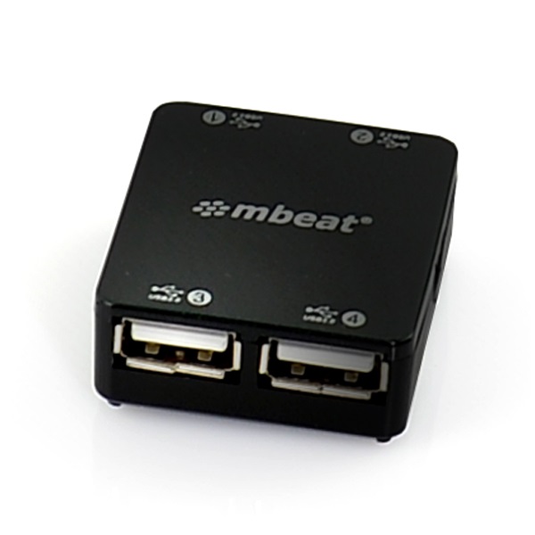 mbeat® 4 Port USB 2.0 Hub - USB 2.0 Plug and Play/ High