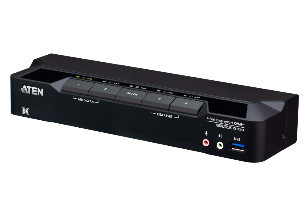 Aten Desktop 4-Port USB 3.0 8K DisplayPort KVMP™ Switch
