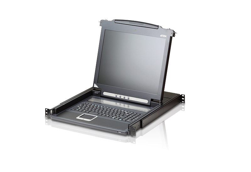 Aten Rackmount Single Rail LCD Console VGA PS/2-USB w/ 17"