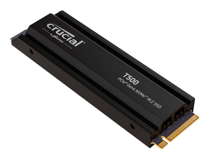 Crucial T500 4TB Gen4 NVMe SSD Heatsink - 7400/7000 MB/s R/W