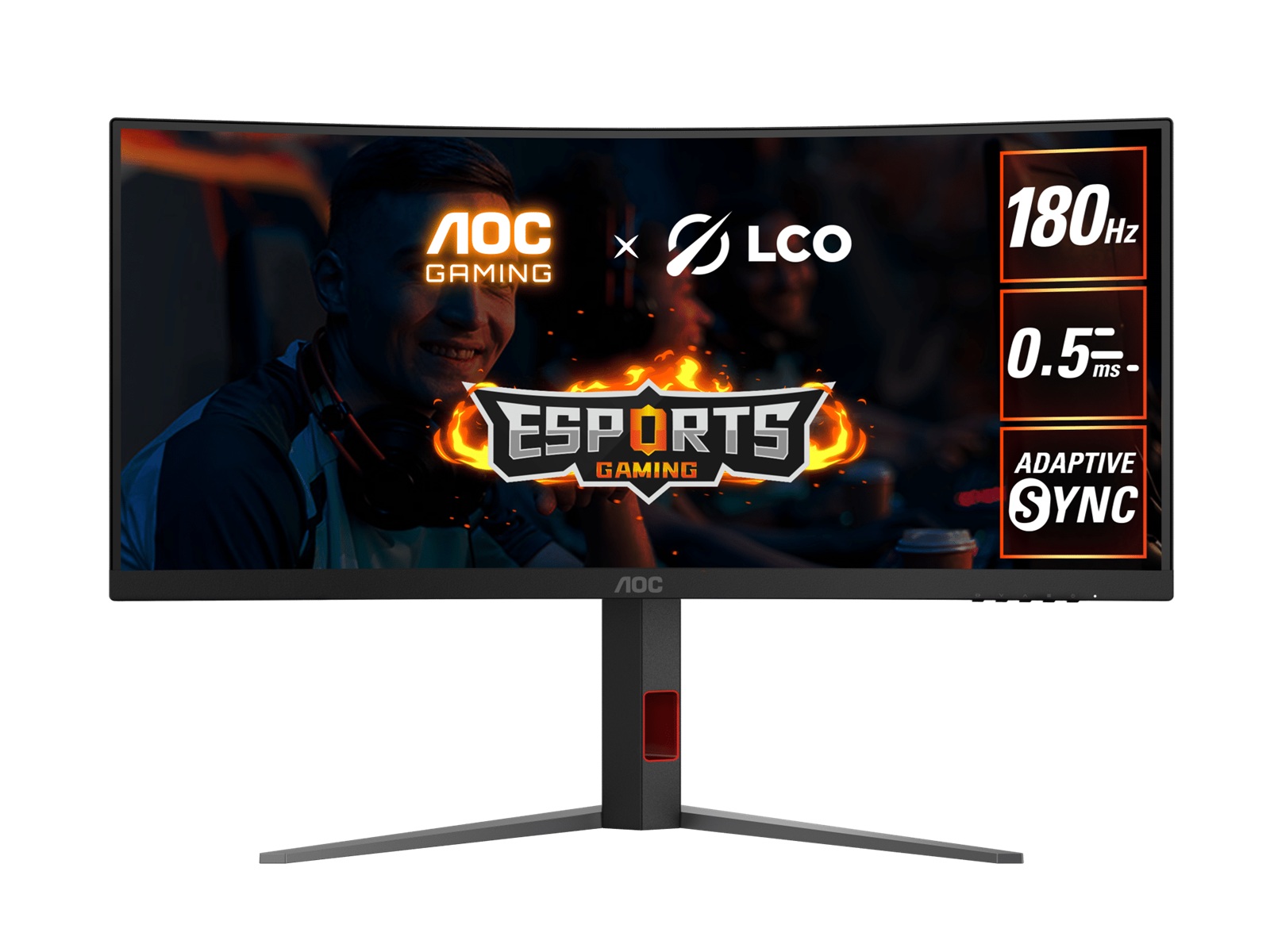 AOC 34" WQHD Curved Monitor – 3440×1440@180Hz