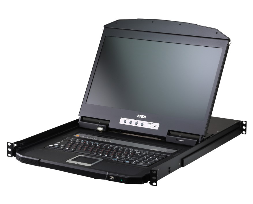 ATEN 8-Port USB HDMI Single Rail LCD KVM over IP Switch