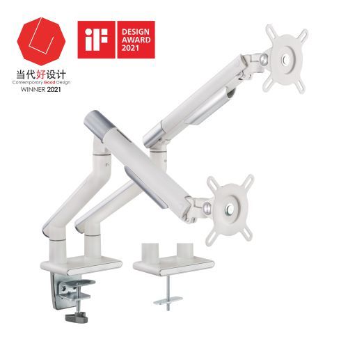Brateck Dual Monitor Premium Slim Aluminum Spring-Assisted