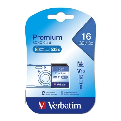 Verbatim SDHC 16GB (Class 10) Up to 45MB/Sec 300X read speed