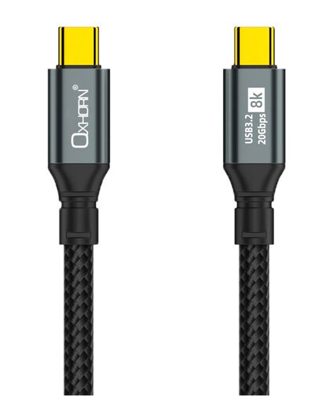 Oxhorn USB 3.2 Gen 2×2 1m USB-C to USB-C 20Gbps 8K@60Hz 20V