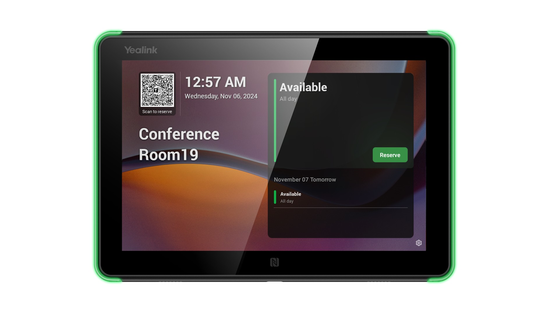 Yealink Roompanel Android based Scheduling Panel 8-inch