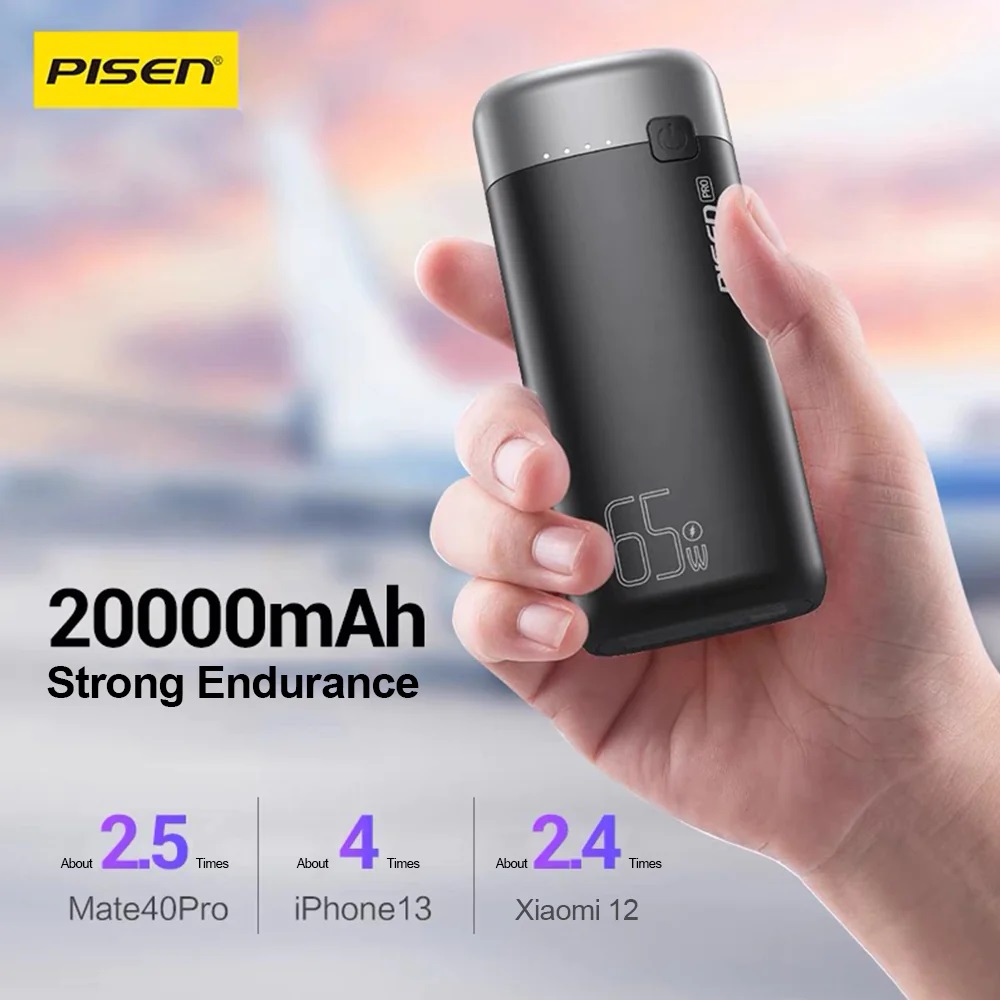 Pisen Pro 65W 20K (20000mAh) Laptop Power Bank (3 Port) +