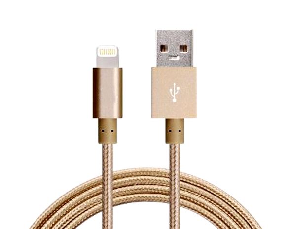 Astrotek 2m USB Lightning Data Sync Charger Gold Color Cable