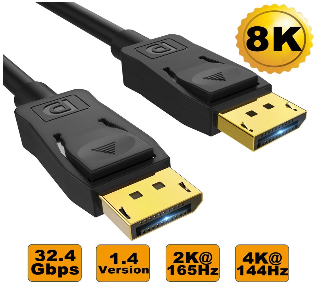 8Ware 3m Ultra 8K DisplayPort DP1.4 Cable - Male to Male