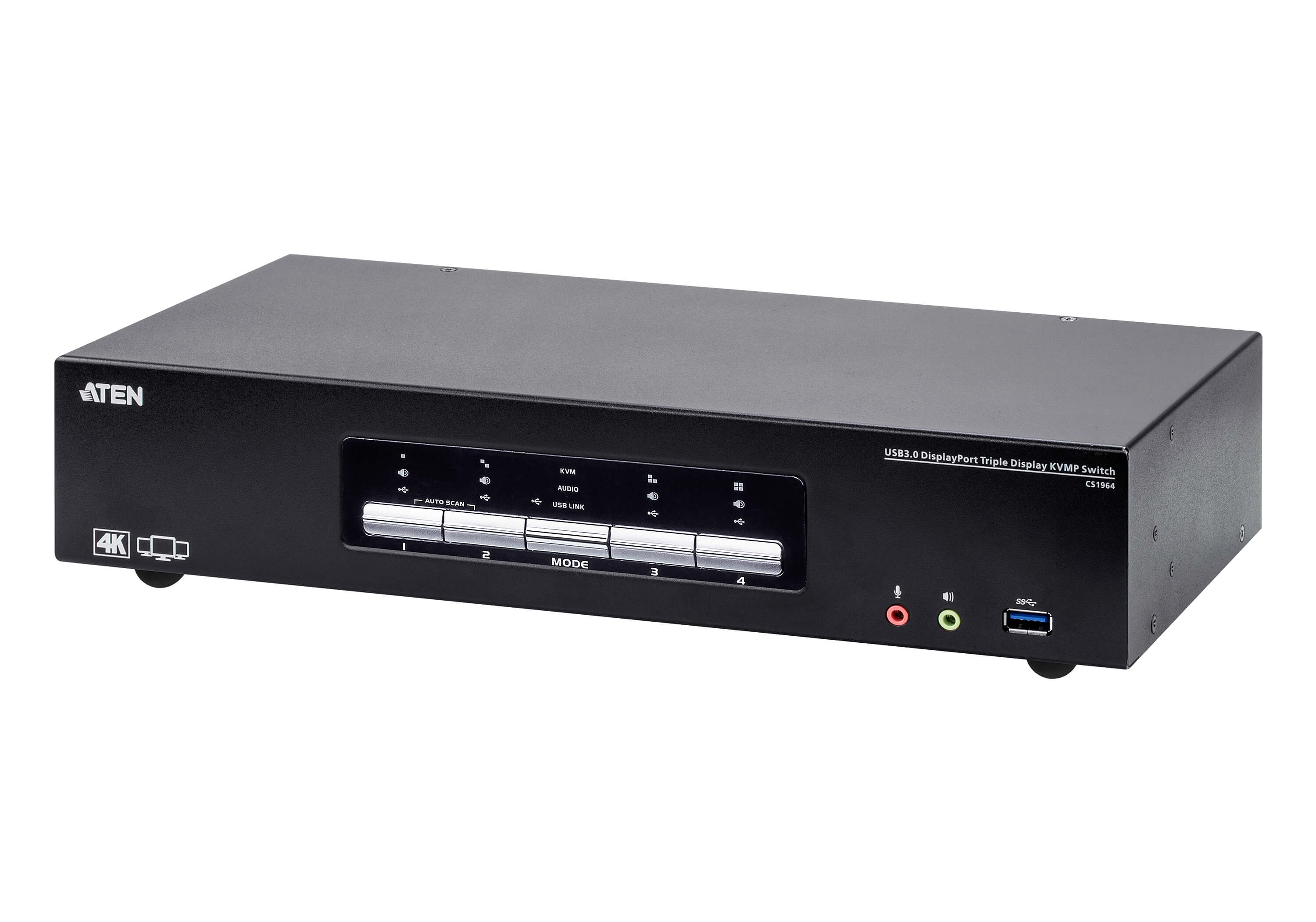 Aten Desktop KVMP Switch 4 Port Triple Display 4k