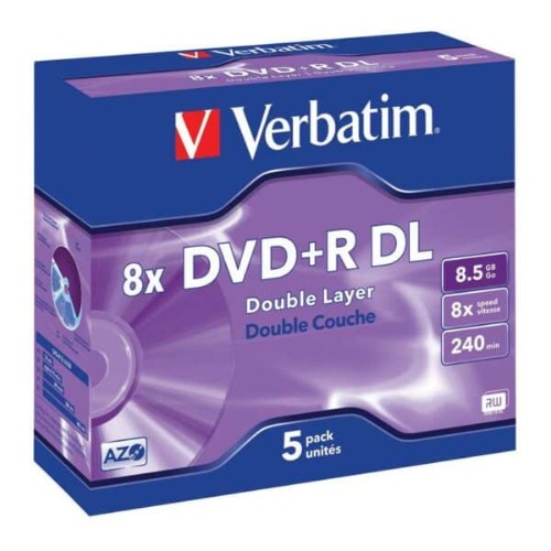 Verbatim DVD+R DL 8.5GB 25Pk White Wide Inkjet 8x