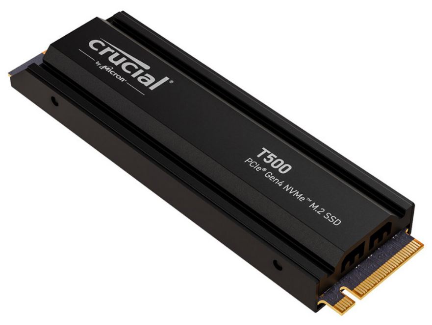 Crucial T500 1TB Gen4 NVMe SSD Heatsink - 7300/6800 MB/s R/W