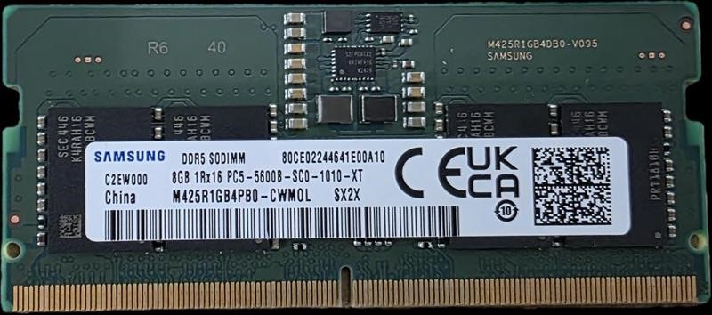 Samsung OEM 8GB (1x8GB) DDR5 SODIMM 5600MHz C46 1.1V