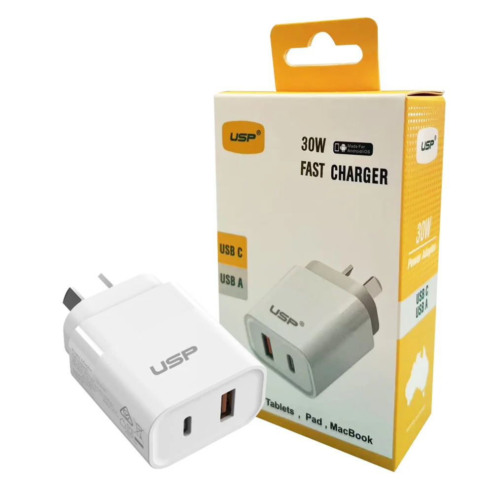 USP 30W Dual Port Fast Wall Charger