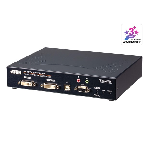 Aten DVI Dual Display KVM over IP Transmitter With SFP Fibre