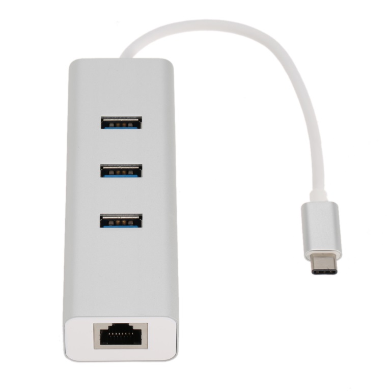 Astrotek USB-C to LAN + 3 Ports USB3.0 Hub Gigabit RJ45