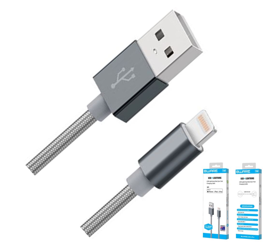 8Ware Premium 1m Apple Certified USB Lightning Data Sync