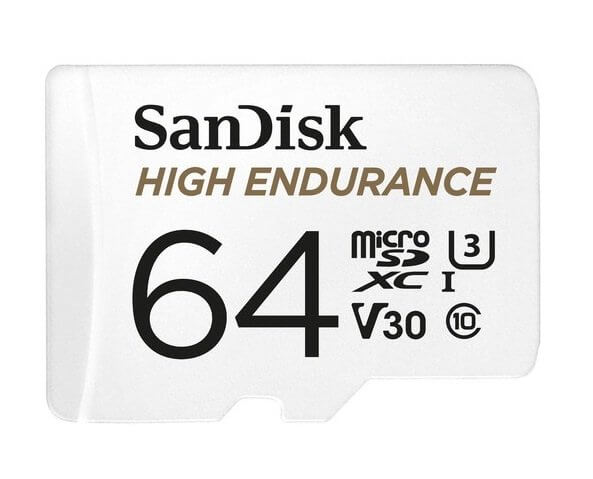 SanDisk High Endurance 64GB microSD 100MB/s 40MB/s 5K hrs 4K