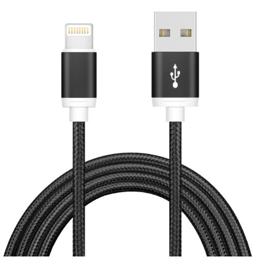Astrotek 2m USB Lightning Data Sync Charger Black Cable for