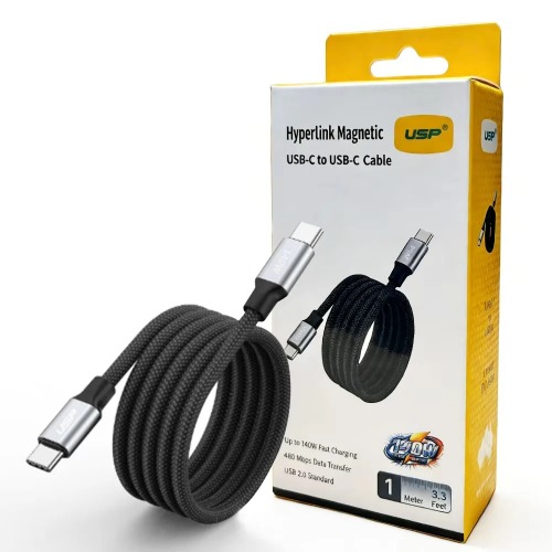 USP Braided HyperLink USB-C to USB-C (1M) Magnetic Cable