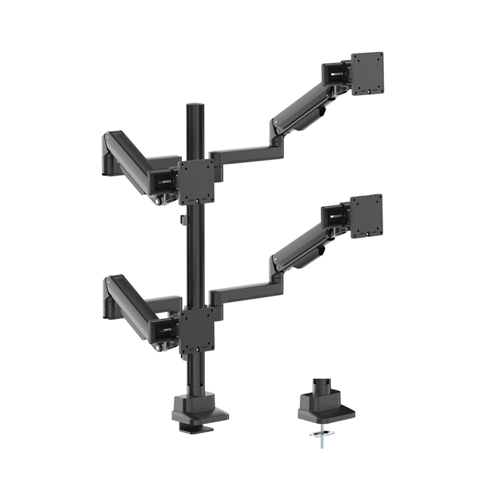Brateck Modular Mechanical Spring Quad Monitor Arm with