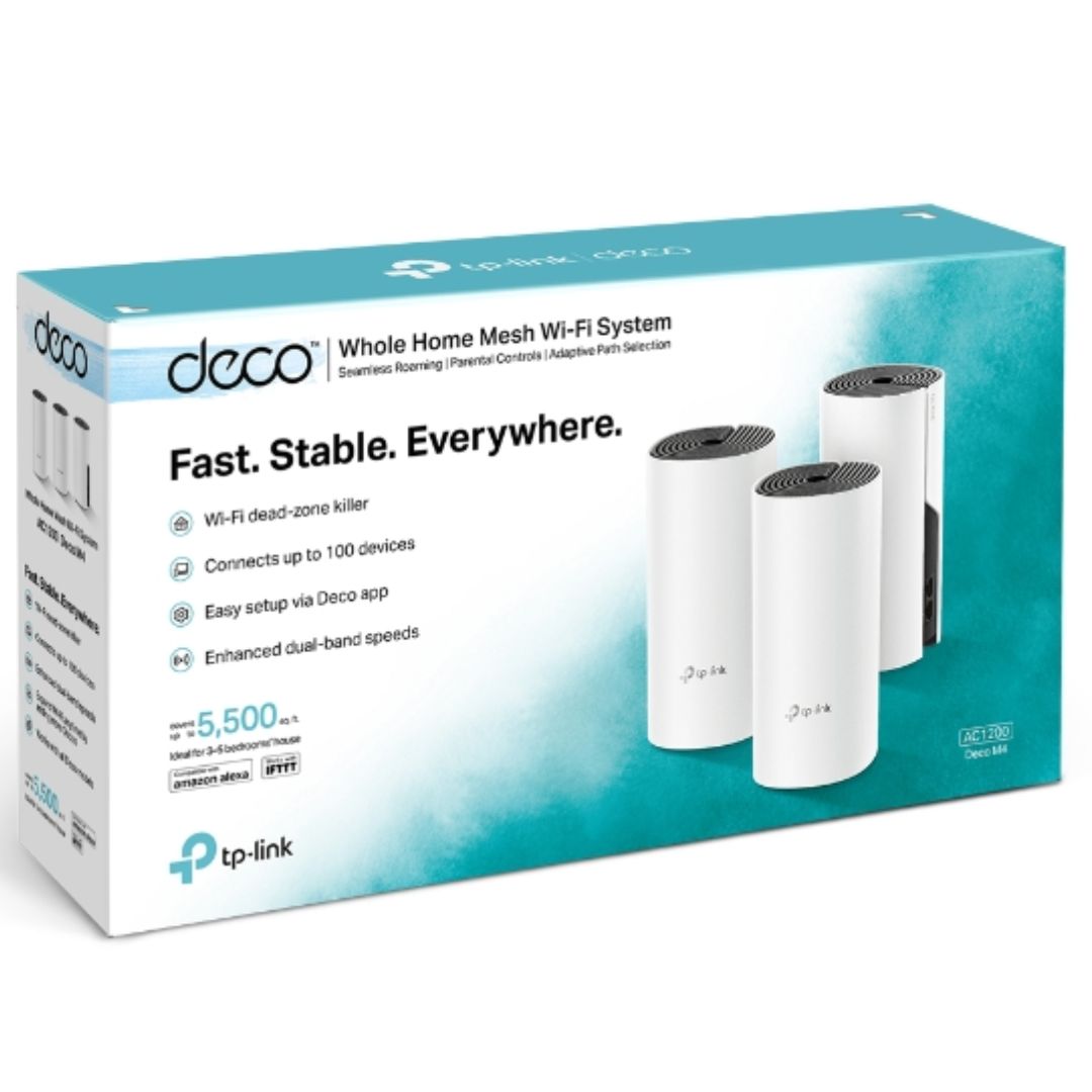 TP-Link Deco M4 (3-pack) AC1200 Whole Home Mesh Wi-Fi