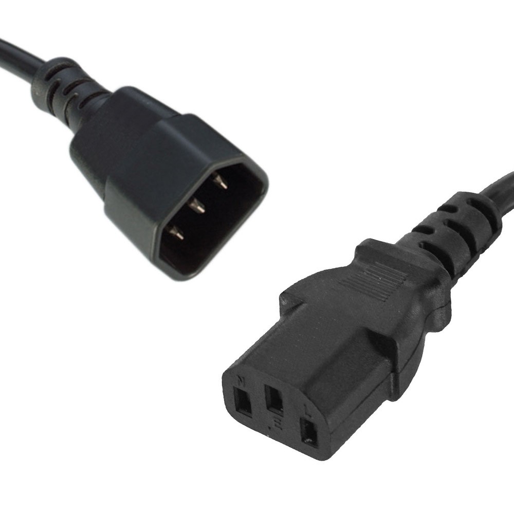 8Ware Power Cable Extension Cord 1m IEC C14 to C13 Male to