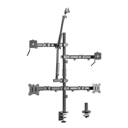 Brateck Dual-Monitor All-in-One Studio Setup Desktop Mount