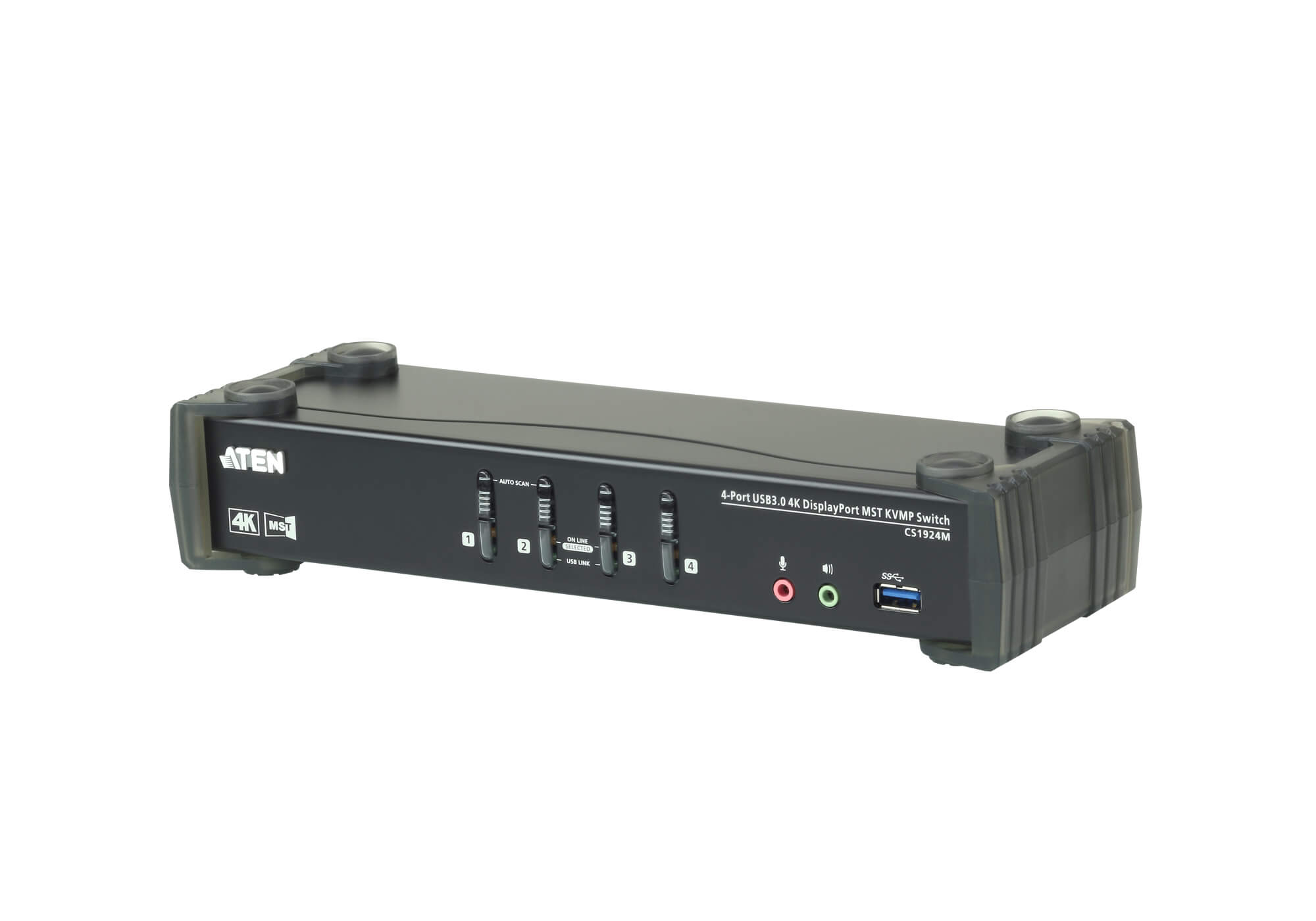 Aten Desktop KVMP Switch 4 Port Single to Dual Display 4k