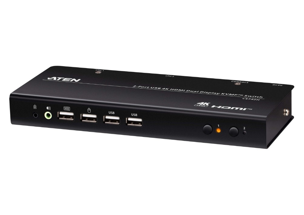 Aten Desktop 2-Port USB 4K HDMI Dual-Display KVMP™ Switch