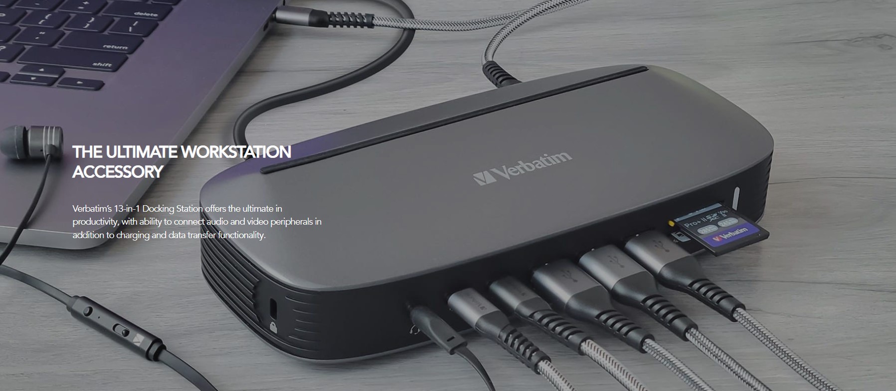 Verbatim 4K USB-C Triple Monitor Docking Station - 70W Power