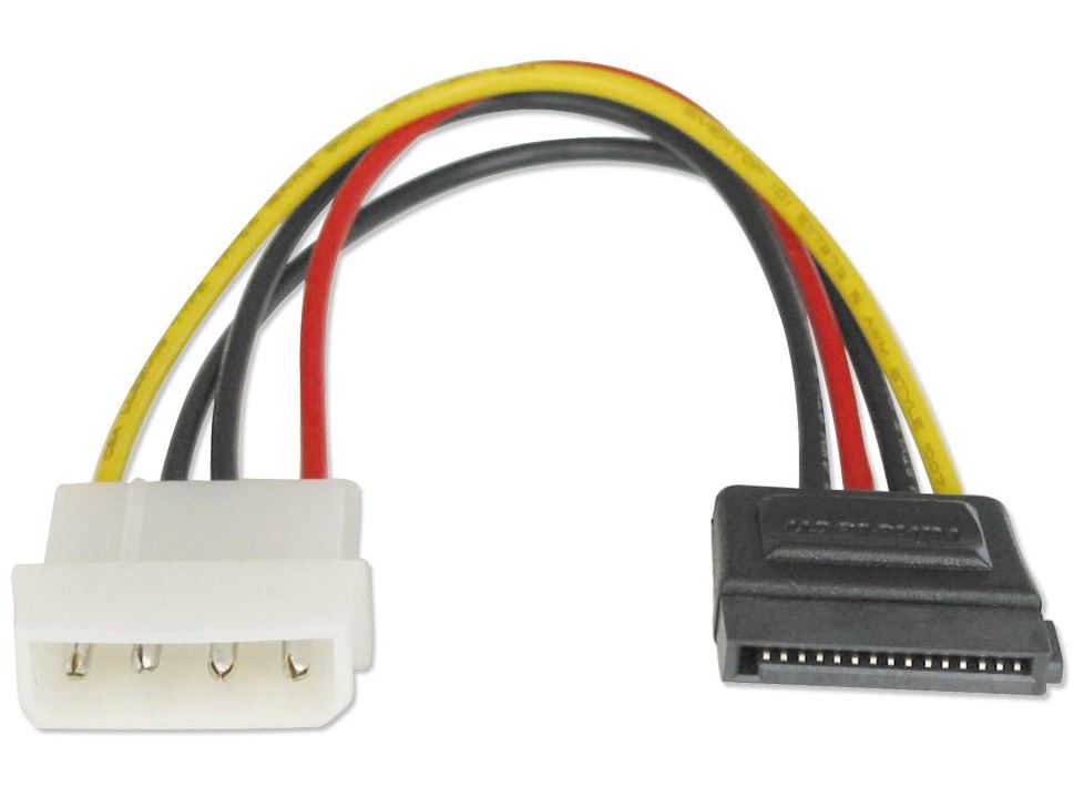 Astrotek SATA Power Cable 15cm 4 pins Male to 15 pins Female