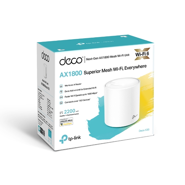 TP-Link Deco X20 (1-pack)AX1800 Whole Home Mesh Wi-Fi 6