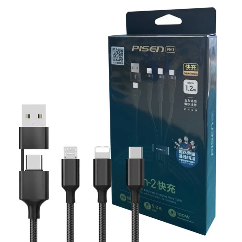 Pisen Pro 3-in-2 Multi Charging Cable (100W) (1.2M)