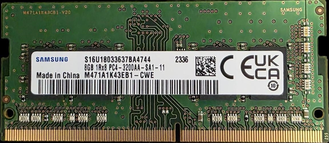 Samsung OEM 8GB (1x8GB) DDR4 SODIMM 3200MHz CL22 1.2V Single