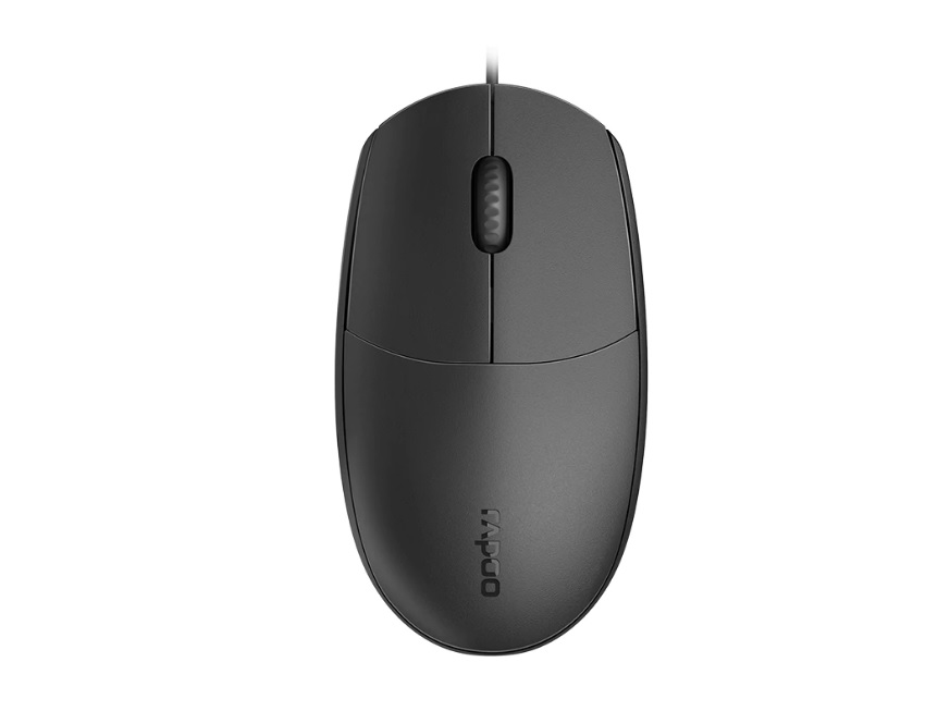 RAPOO N100 Wired USB Optical 1000DPI Mouse Black - No Driver