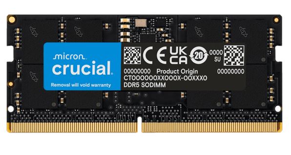 Crucial 16GB (1x16GB) DDR5 SODIMM 5600MHz CL46 Notebook