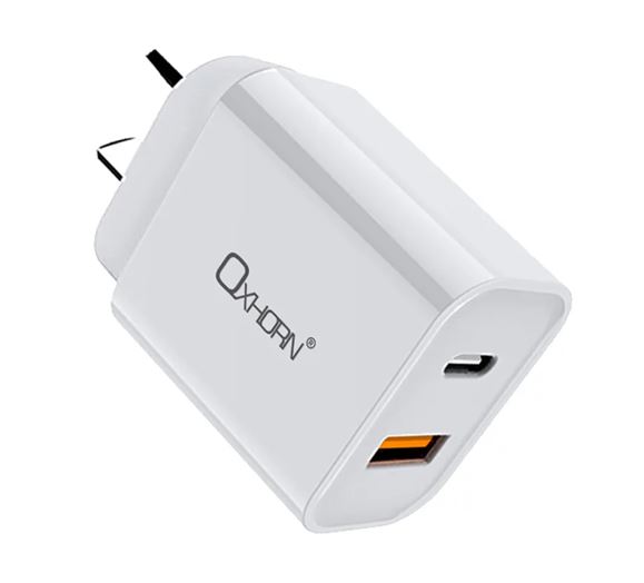 Oxhorn USB Type-C and Type-A 3.0 Quick Charge 20W Charger AC