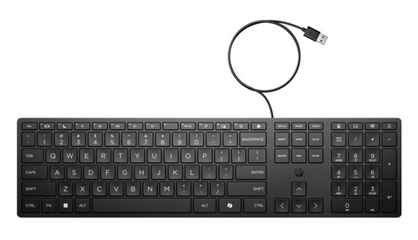 HP Wired 320K Full-Sized Keyboard - Compatible with Windows