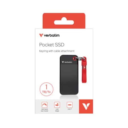 Verbatim 1TB Pocket SSD USB 3.2 Gen 2 1TB Black Red