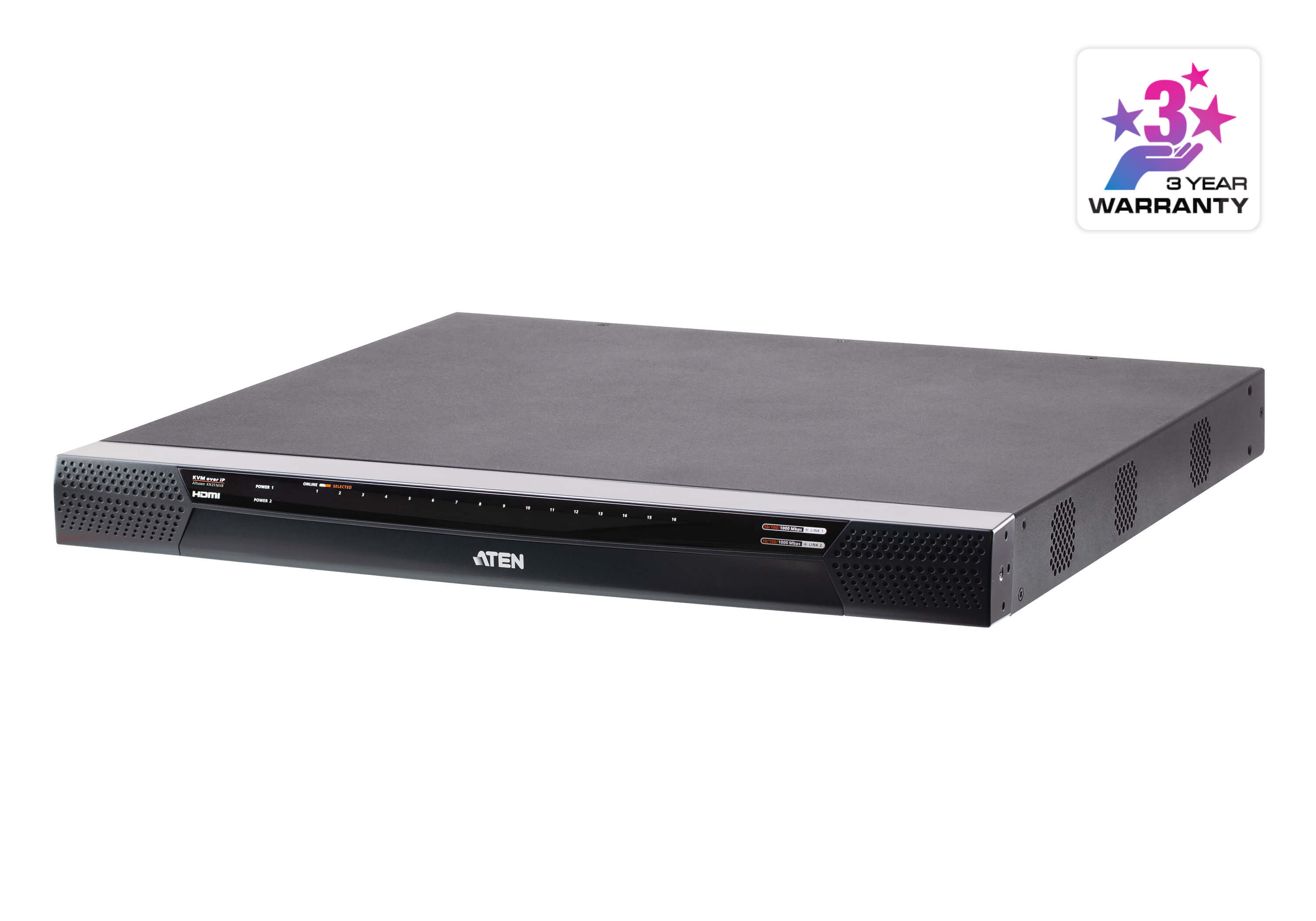 Aten 1-Local/2-Remote Access 16-Port Multi-Interface Cat 5