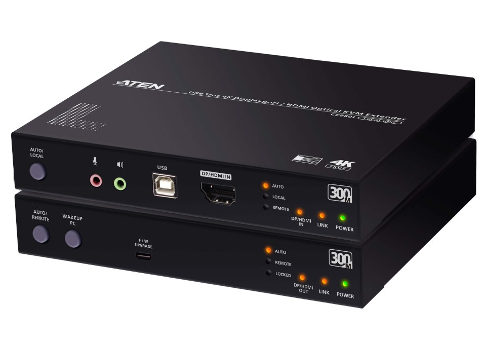 Aten USB True 4K DisplayPort/HDMI Optical KVM Extender (True