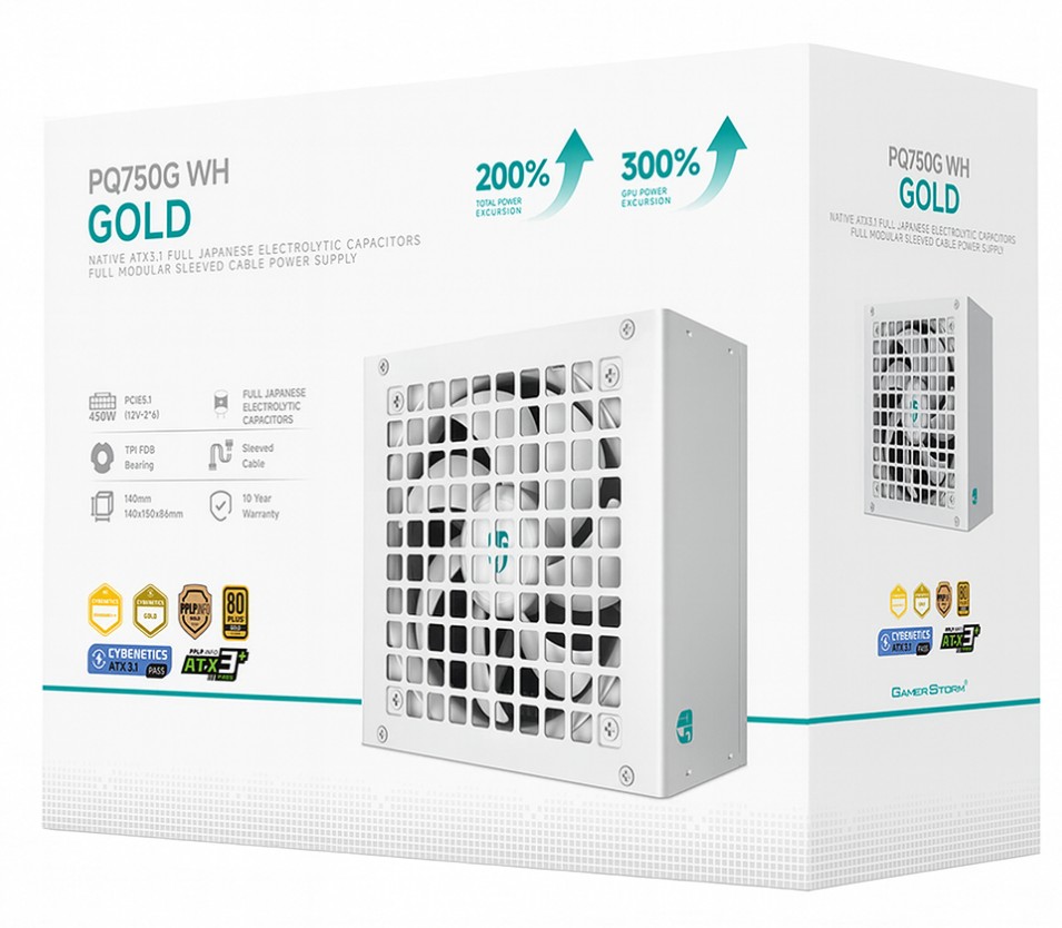 DeepCool PQ750G WH 750W Gamer Storm 80+ Gold/Cybenetics